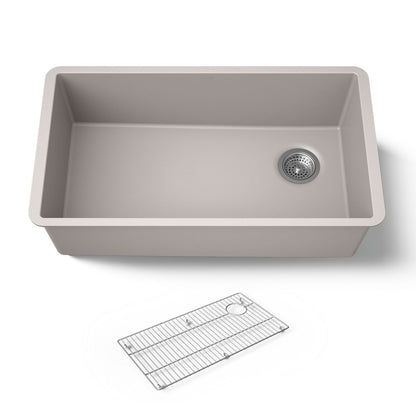 KOHLER K-36747 Billings 32-1/2" Undermount Single-bowl Kitchen Sink, Matte Taupe - 3/4 view of product