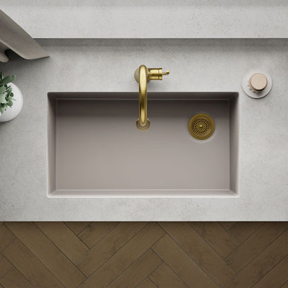 KOHLER K-36747 Billings 32-1/2" Undermount Single-bowl Kitchen Sink, Matte Taupe - Detail image of a product feature