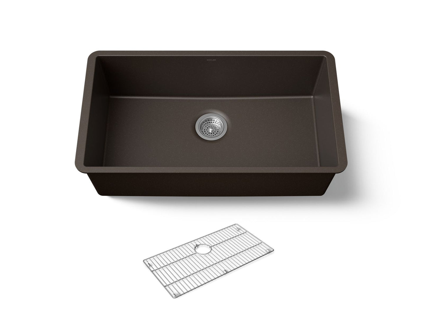 KOHLER K-36748 Billings 32-1/2" Undermount Single-bowl Kitchen Sink, Matte Brown - 3/4 view of product
