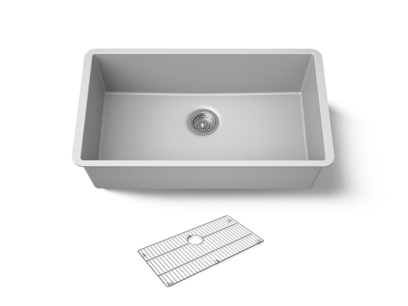 KOHLER K-36748 Billings 32-1/2" Undermount Single-bowl Kitchen Sink, Matte Grey - 3/4 view of product