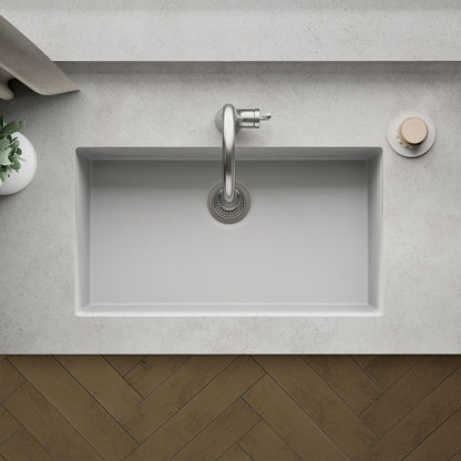 KOHLER K-36748 Billings 32-1/2" Undermount Single-bowl Kitchen Sink, Matte White - Detail image of a product feature