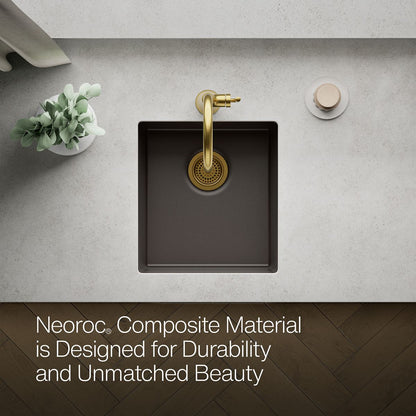 KOHLER K-36751 Billings 17-1/2" Undermount Bar Sink, Matte Brown - Detail image of a product feature