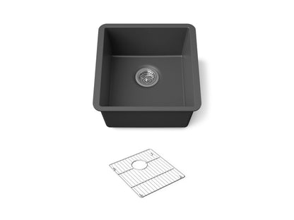 KOHLER K-36751 Billings 17-1/2" Undermount Bar Sink, Matte Graphite - 3/4 view of product