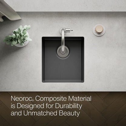 KOHLER K-36751 Billings 17-1/2" Undermount Bar Sink, Matte Graphite - Detail image of a product feature