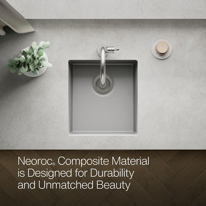 KOHLER K-36751 Billings 17-1/2" Undermount Bar Sink, Matte Grey - Detail image of a product feature