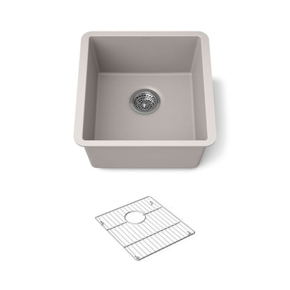 KOHLER K-36751 Billings 17-1/2" Undermount Bar Sink, Matte Taupe - 3/4 view of product