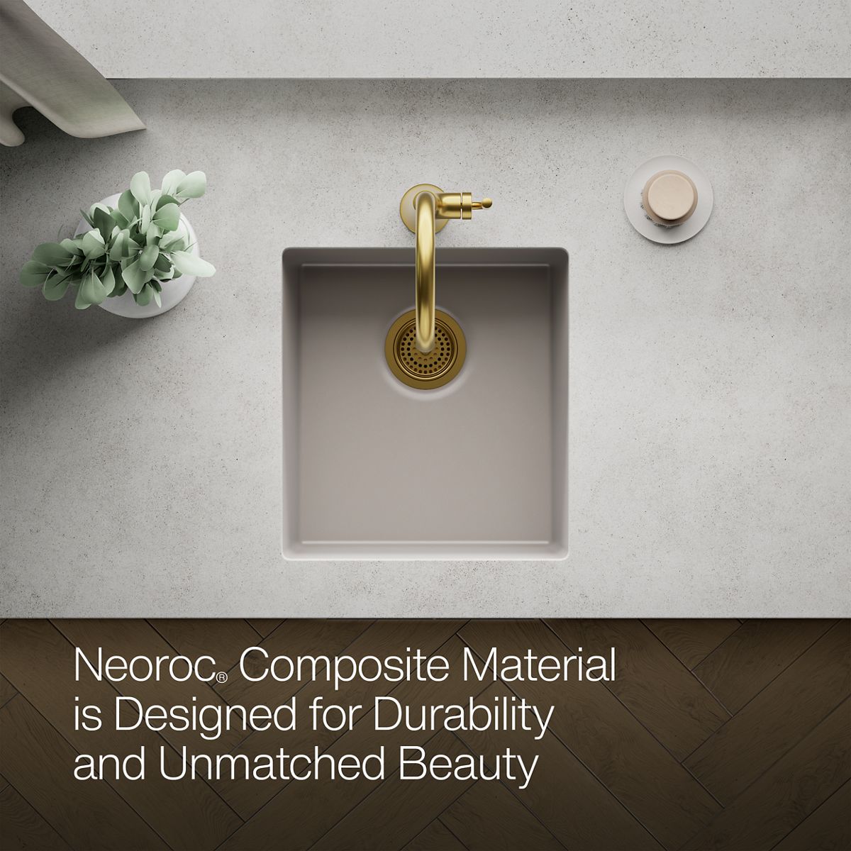 KOHLER K-36751 Billings 17-1/2" Undermount Bar Sink, Matte Taupe - Detail image of a product feature