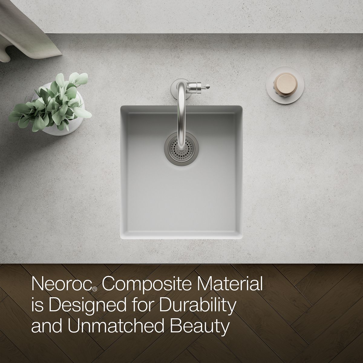 KOHLER K-36751 Billings 17-1/2" Undermount Bar Sink, Matte White - Detail image of a product feature