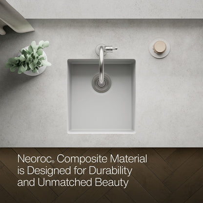 KOHLER K-36751 Billings 17-1/2" Undermount Bar Sink, Matte White - Detail image of a product feature