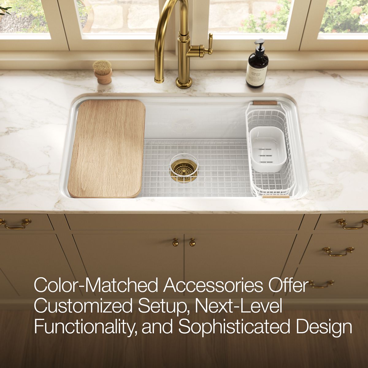 KOHLER K-37649 Sink Rack for Audrine Kitchen Sink, Cloude White - close-up view of product detail
