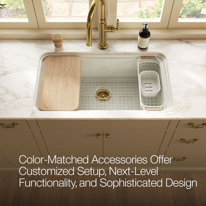 KOHLER K-37649 Sink Rack for Audrine Kitchen Sink, Dune - close-up view of product detail