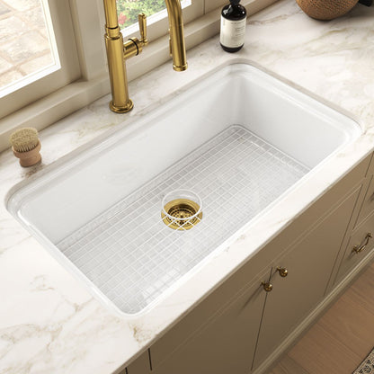 KOHLER K-37650 Sink Rack for Audrine Kitchen Sink, Cloude White - Shows close up detail of product in room