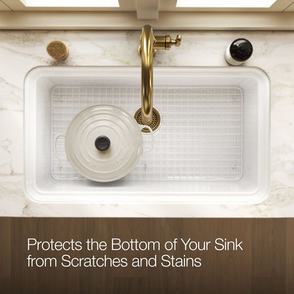 KOHLER K-37650 Sink Rack for Audrine Kitchen Sink, Cloude White - Products in use in overhead room view