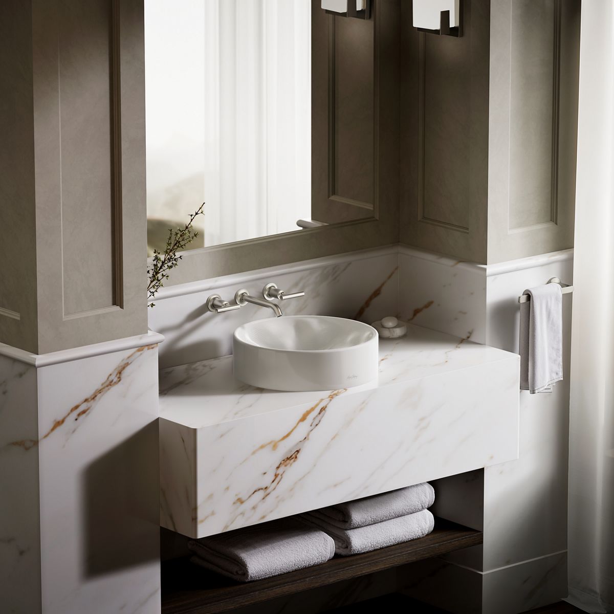 KOHLER K-37692 Rista 16-1/4" round vessel bathroom sink, no overflow