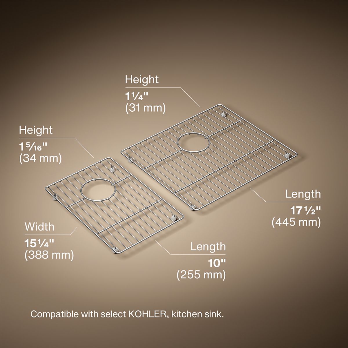 3/4 view of product with dimensions