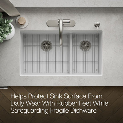 KOHLER K-37717 Billings Sink Racks, Stainless Steel - View of products in room from above