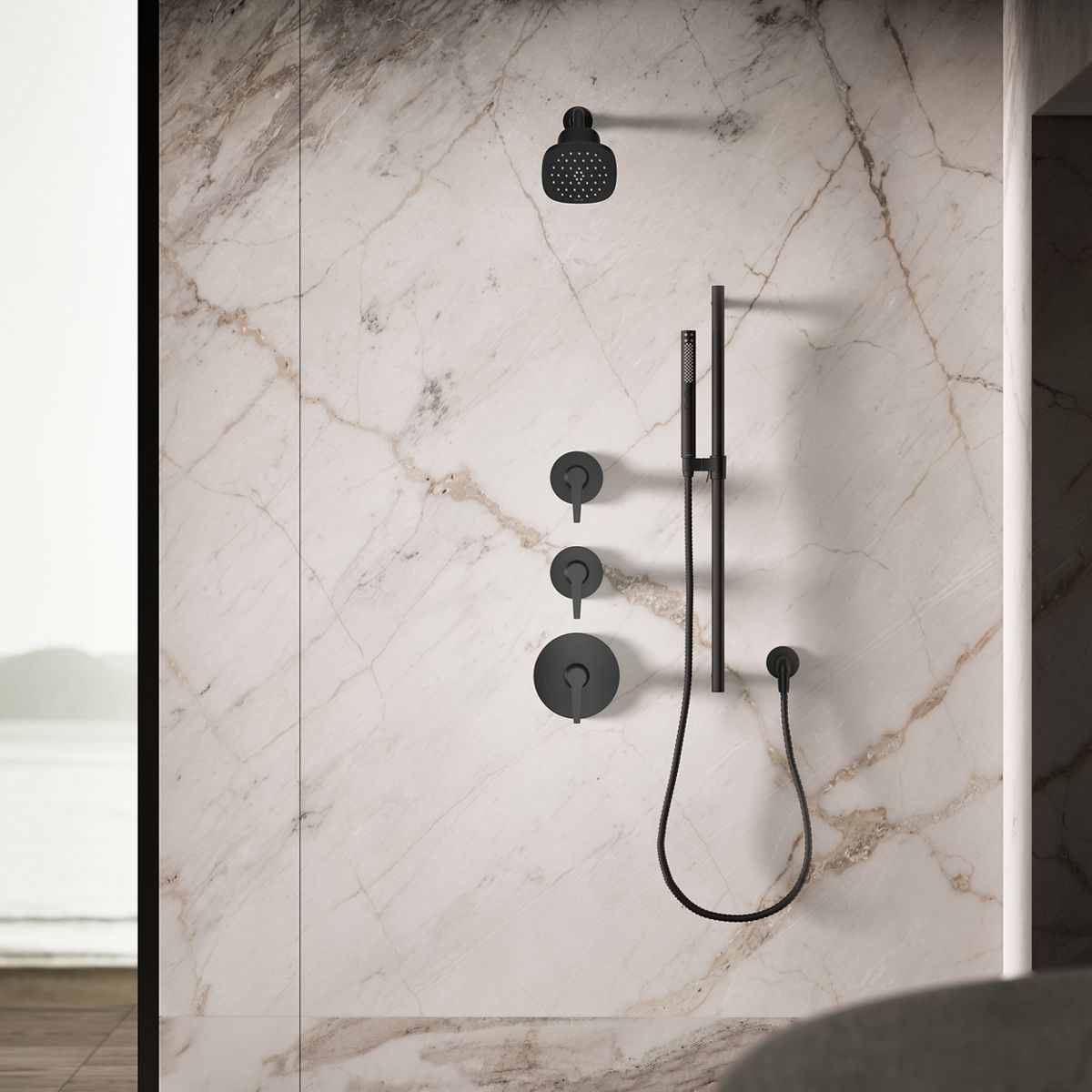 KOHLER Cinq™ Square single-function filtered showerhead, 1.75 gpm