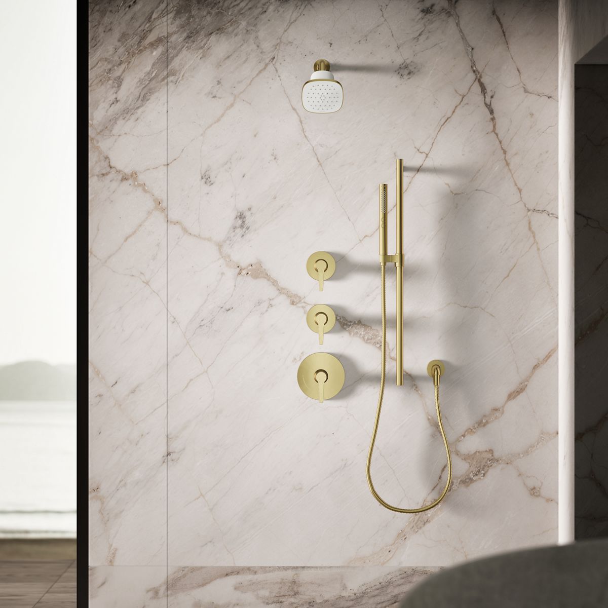 KOHLER Cinq™ Square single-function filtered showerhead, 1.75 gpm