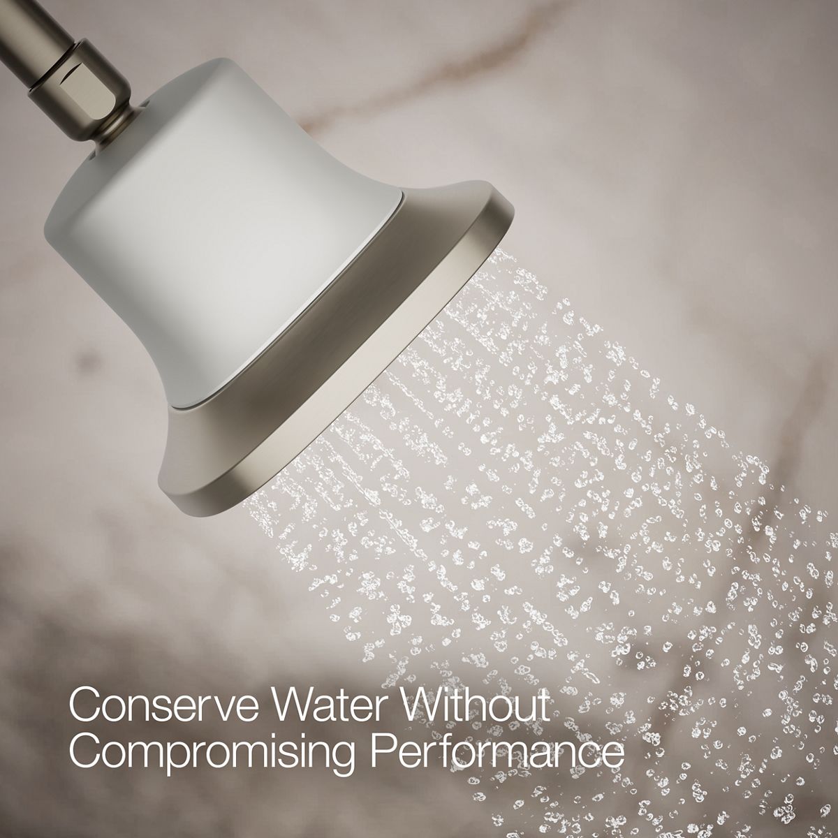 KOHLER Cinq™ Square single-function filtered showerhead, 1.75 gpm