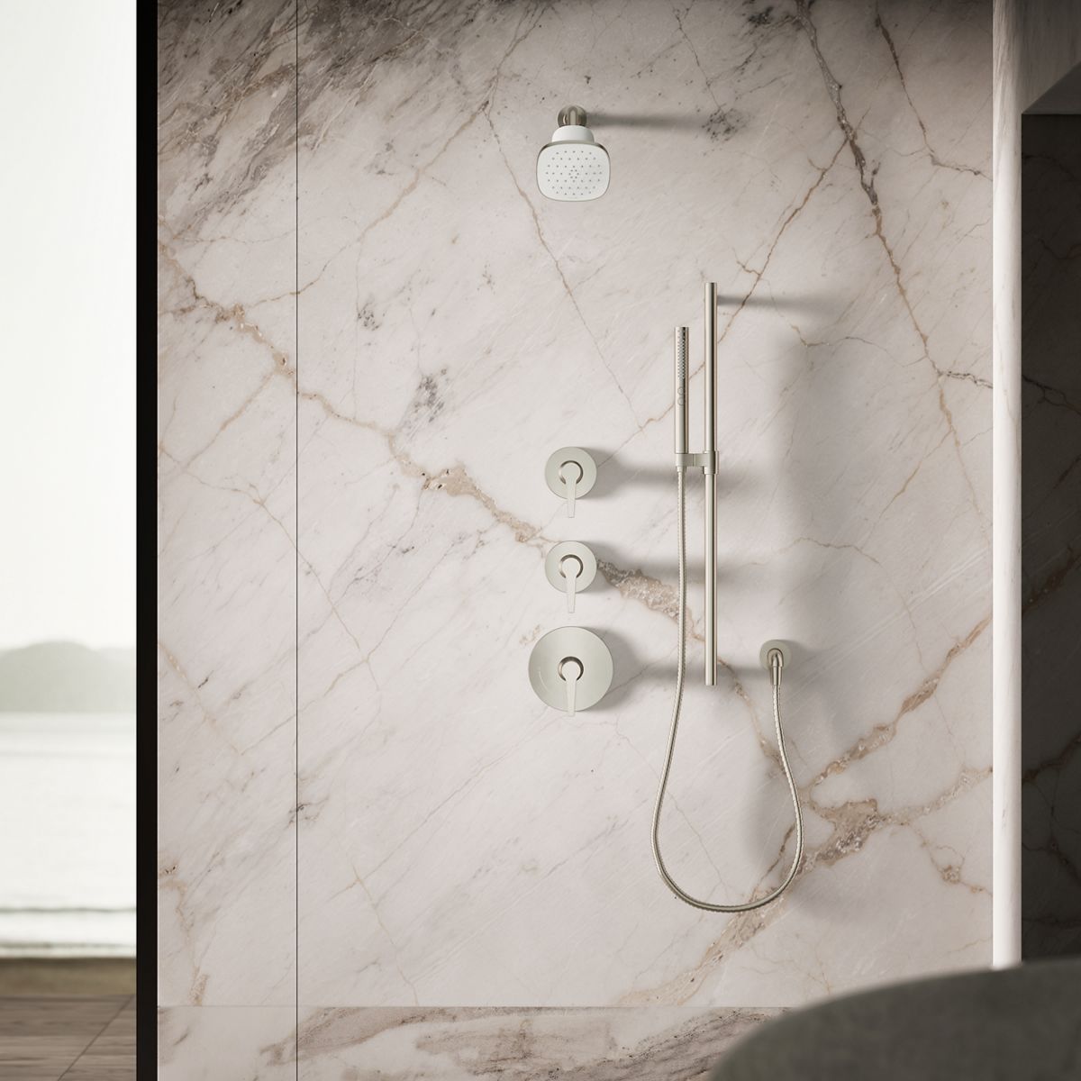 KOHLER Cinq™ Square single-function filtered showerhead, 2.5 gpm