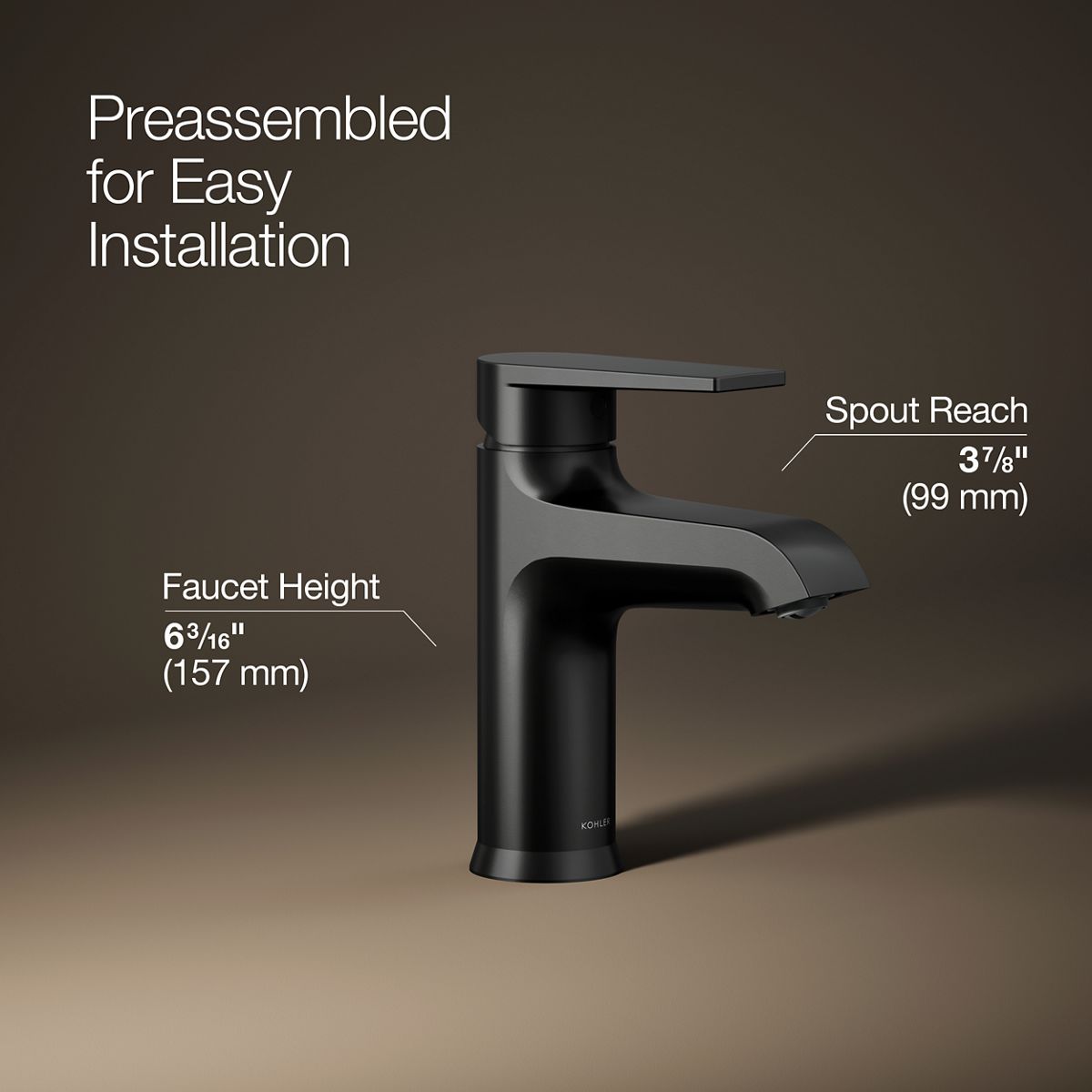KOHLER Hint Single-handle bathroom sink faucet, 1.2 gpm