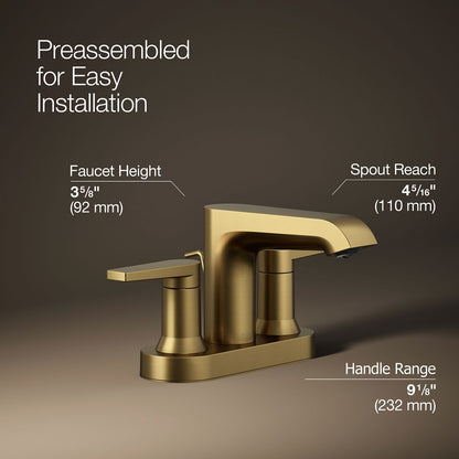 KOHLER Hint Centerset bathroom sink faucet, 1.2 gpm