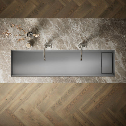 KOHLER K-37905-PAP Synthos 69-3/4" Undermount Single-bowl Workstation Kitchen Sink, Wood Composite Matte Black - Detail image