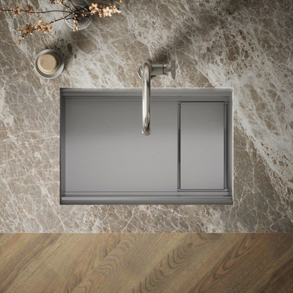 KOHLER K-37911-WAL Synthos 27-3/4" Undermount Single-bowl Workstation Kitchen Sink, Solid Wood Dark Walnut - Detail image of 