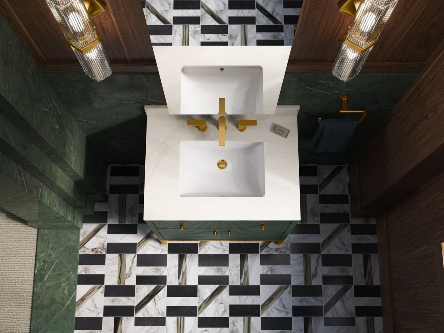 KOHLER Calpa™ 30" bathroom vanity cabinet with sink and quartz top