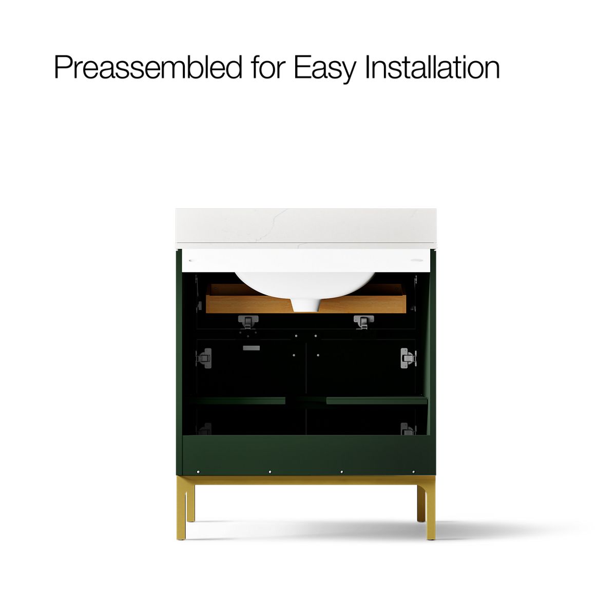 KOHLER Calpa™ 30" bathroom vanity cabinet with sink and quartz top