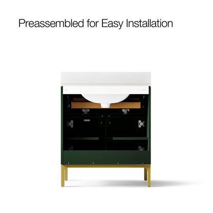 KOHLER Calpa™ 30" bathroom vanity cabinet with sink and quartz top