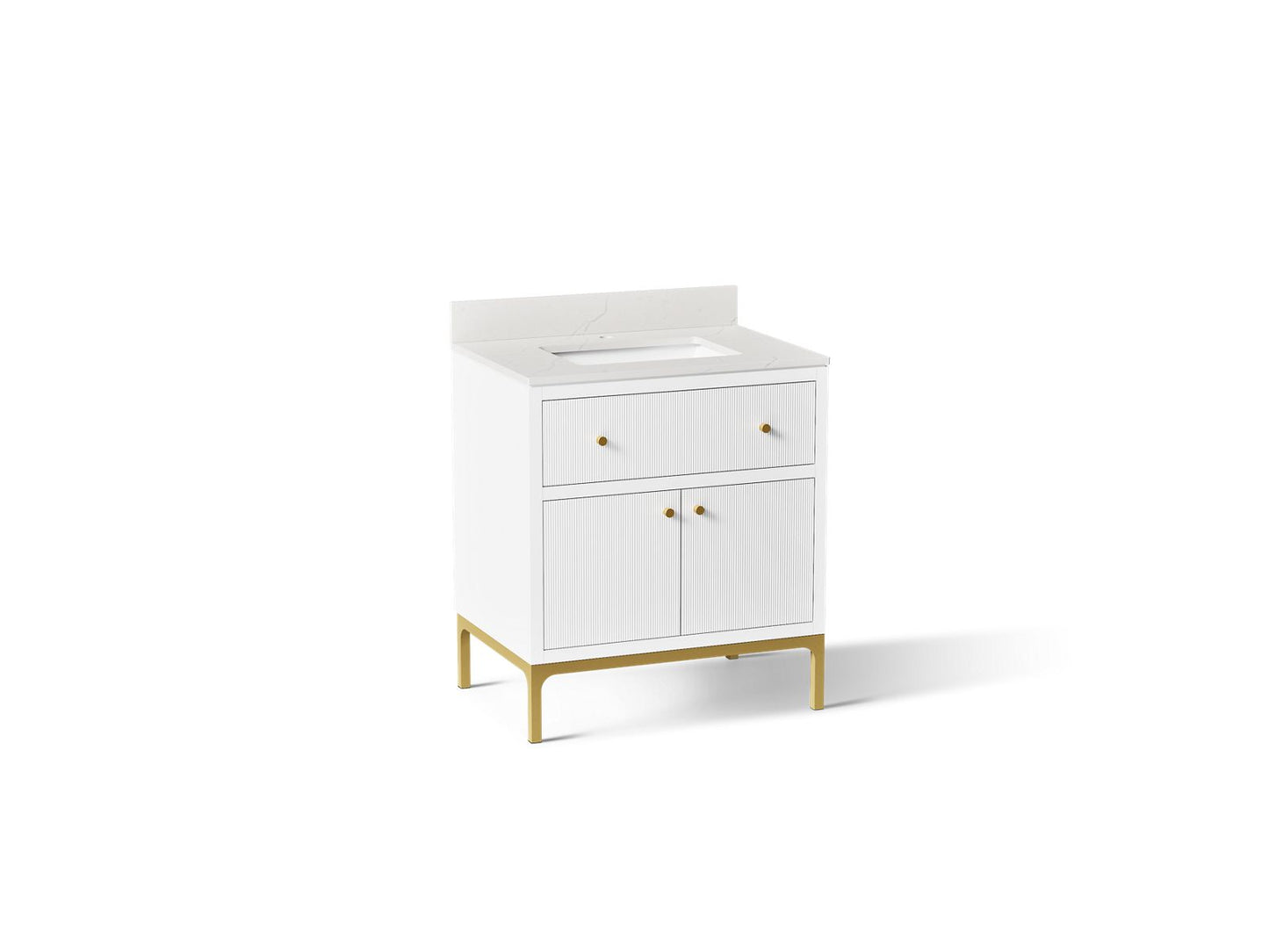 KOHLER Calpa™ 30" bathroom vanity cabinet with sink and quartz top