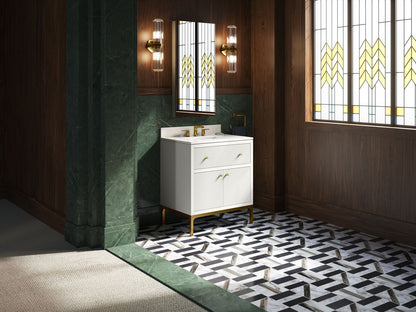 KOHLER Calpa™ 30" bathroom vanity cabinet with sink and quartz top