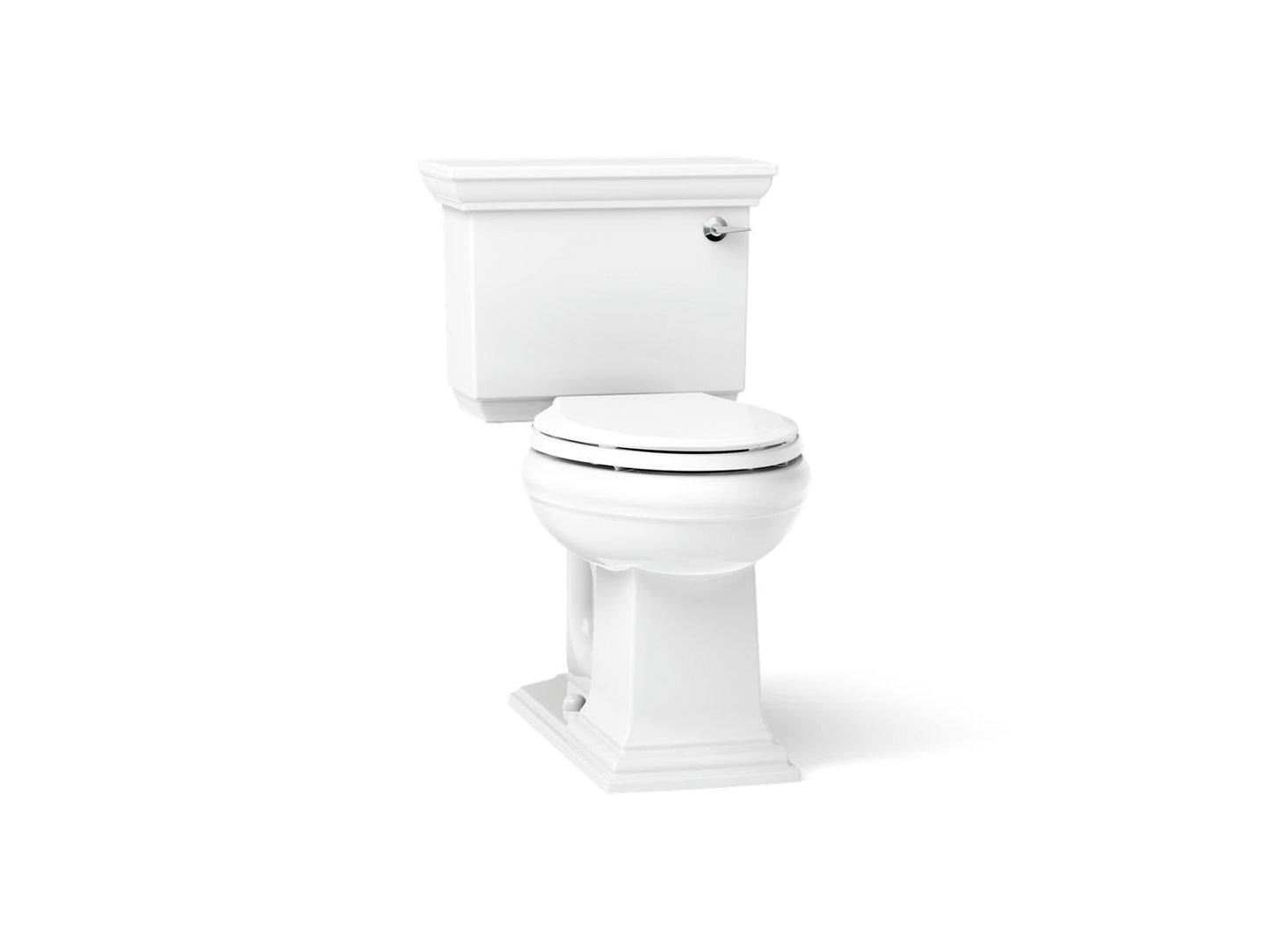 KOHLER K-3817-RA Memoirs Stately ComForteeight Two-piece elongated 1.28 gpf chair height toilet with right-hand trip lever - White
