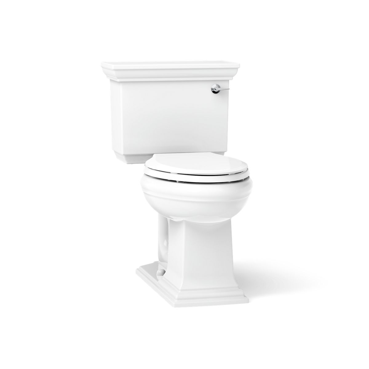 KOHLER K-3817-RA Memoirs Stately ComForteeight Two-piece elongated 1.28 gpf chair height toilet with right-hand trip lever - White