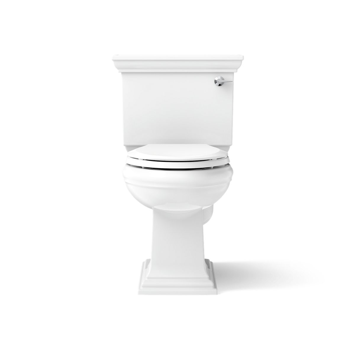KOHLER K-3817-RA Memoirs Stately ComForteeight Two-piece elongated 1.28 gpf chair height toilet with right-hand trip lever - White
