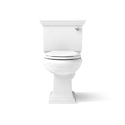 KOHLER K-3817-RA Memoirs Stately ComForteeight Two-piece elongated 1.28 gpf chair height toilet with right-hand trip lever - White
