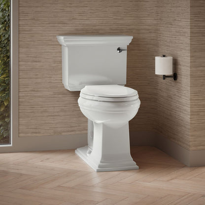 KOHLER K-3817-RA Memoirs Stately ComForteeight Two-piece elongated 1.28 gpf chair height toilet with right-hand trip lever - White