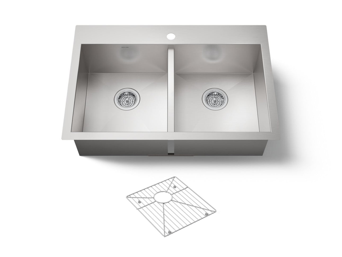 KOHLER K-3820-1 Vault 33" top-/undermount double-bowl kitchen sink
