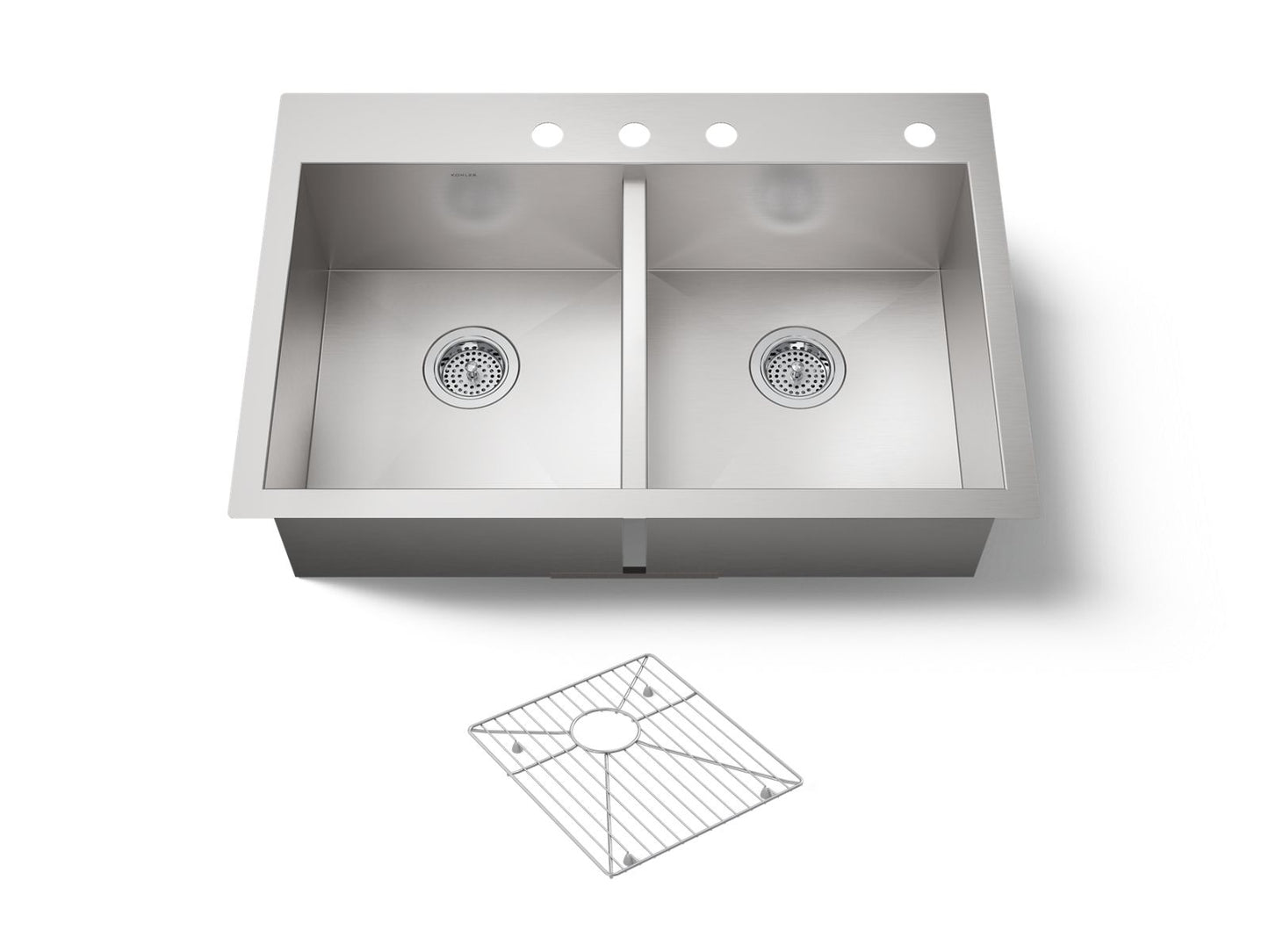 KOHLER K-3820-4 Vault 33" top-/undermount double-bowl kitchen sink