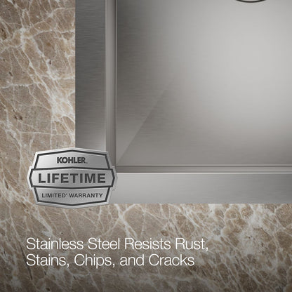 KOHLER K-3820-4 Vault 33" top-/undermount double-bowl kitchen sink
