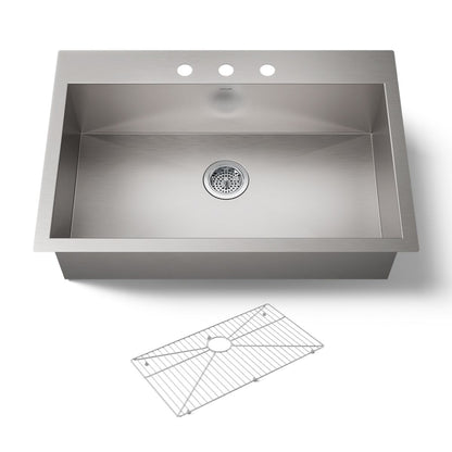 KOHLER K-3821-3 Vault 33" top-/undermount single-bowl kitchen sink