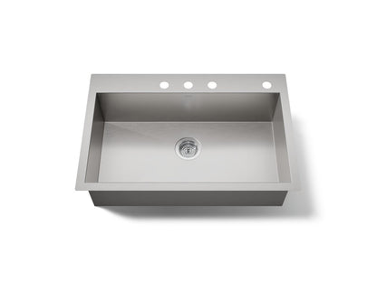 KOHLER K-3821-4 Vault 33" top-/undermount single-bowl kitchen sink