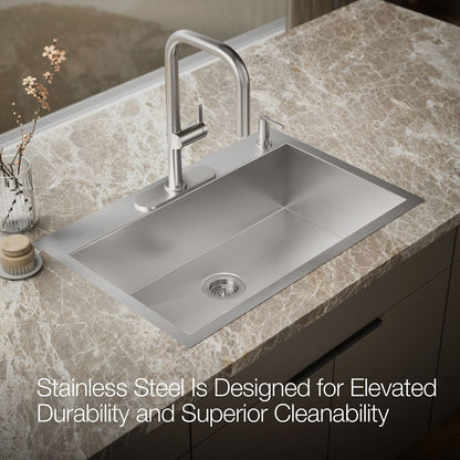 KOHLER K-3821-4 Vault 33" top-/undermount single-bowl kitchen sink