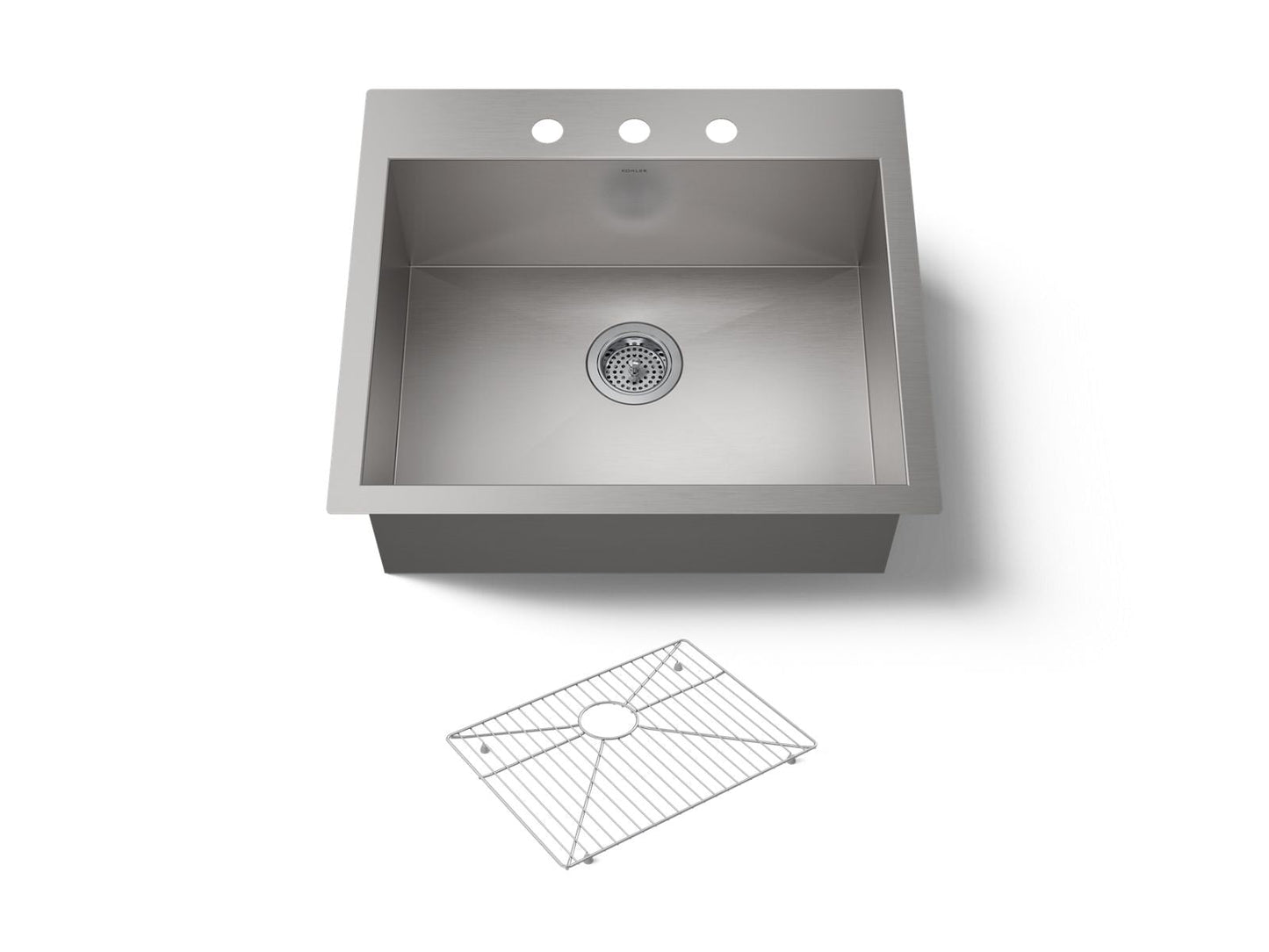 KOHLER K-3822-3 Vault 25" top-/undermount single-bowl kitchen sink