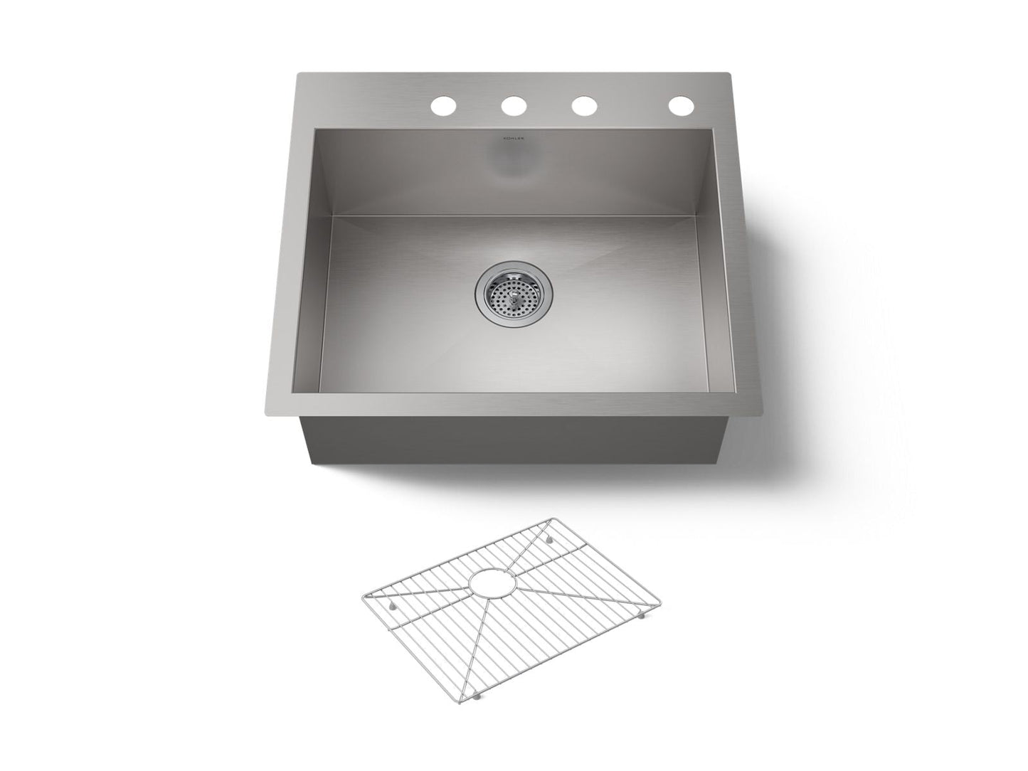 KOHLER K-3822-4 Vault 25" top-/undermount single-bowl kitchen sink