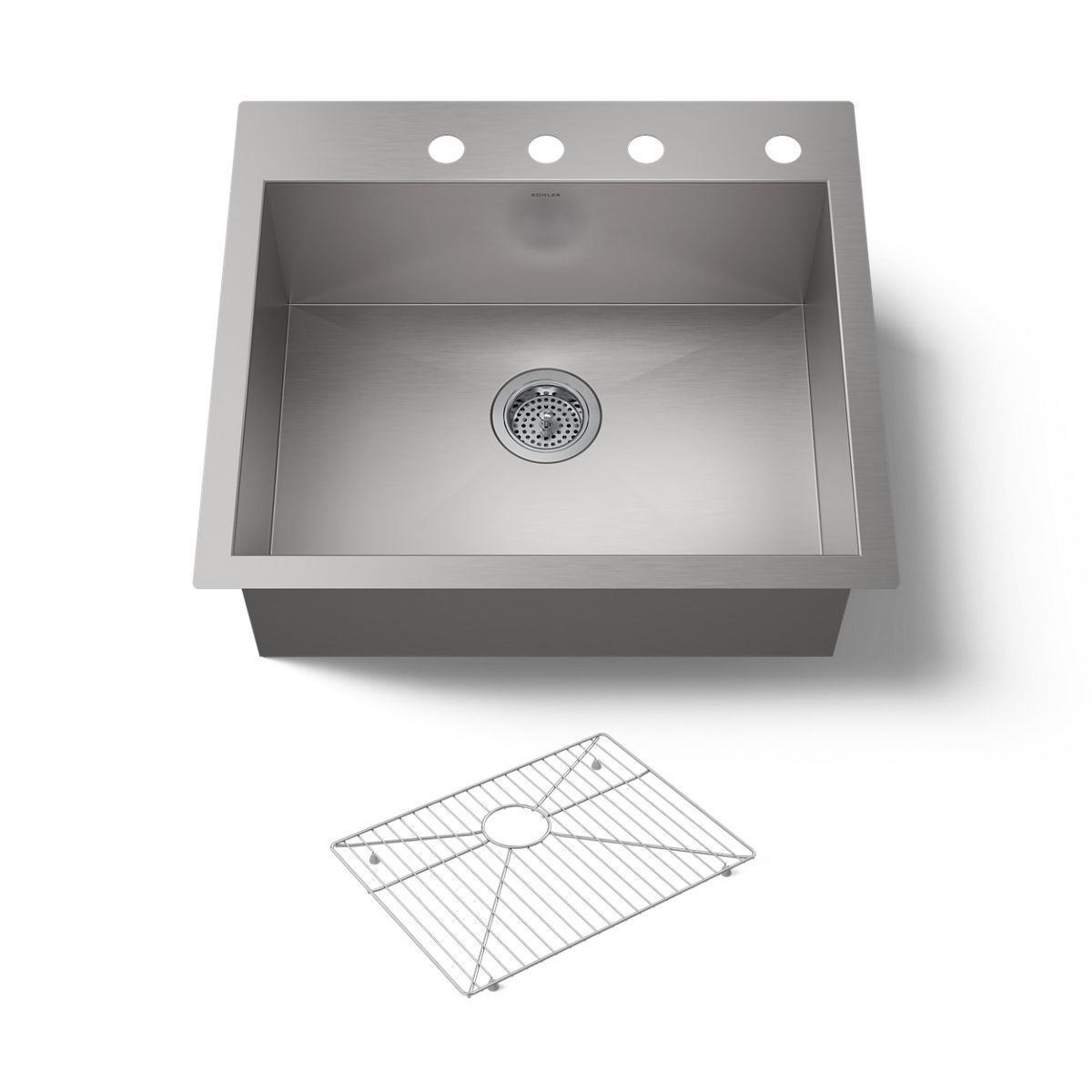 KOHLER K-3822-4 Vault 25" top-/undermount single-bowl kitchen sink