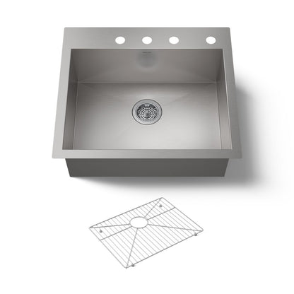 KOHLER K-3822-4 Vault 25" top-/undermount single-bowl kitchen sink