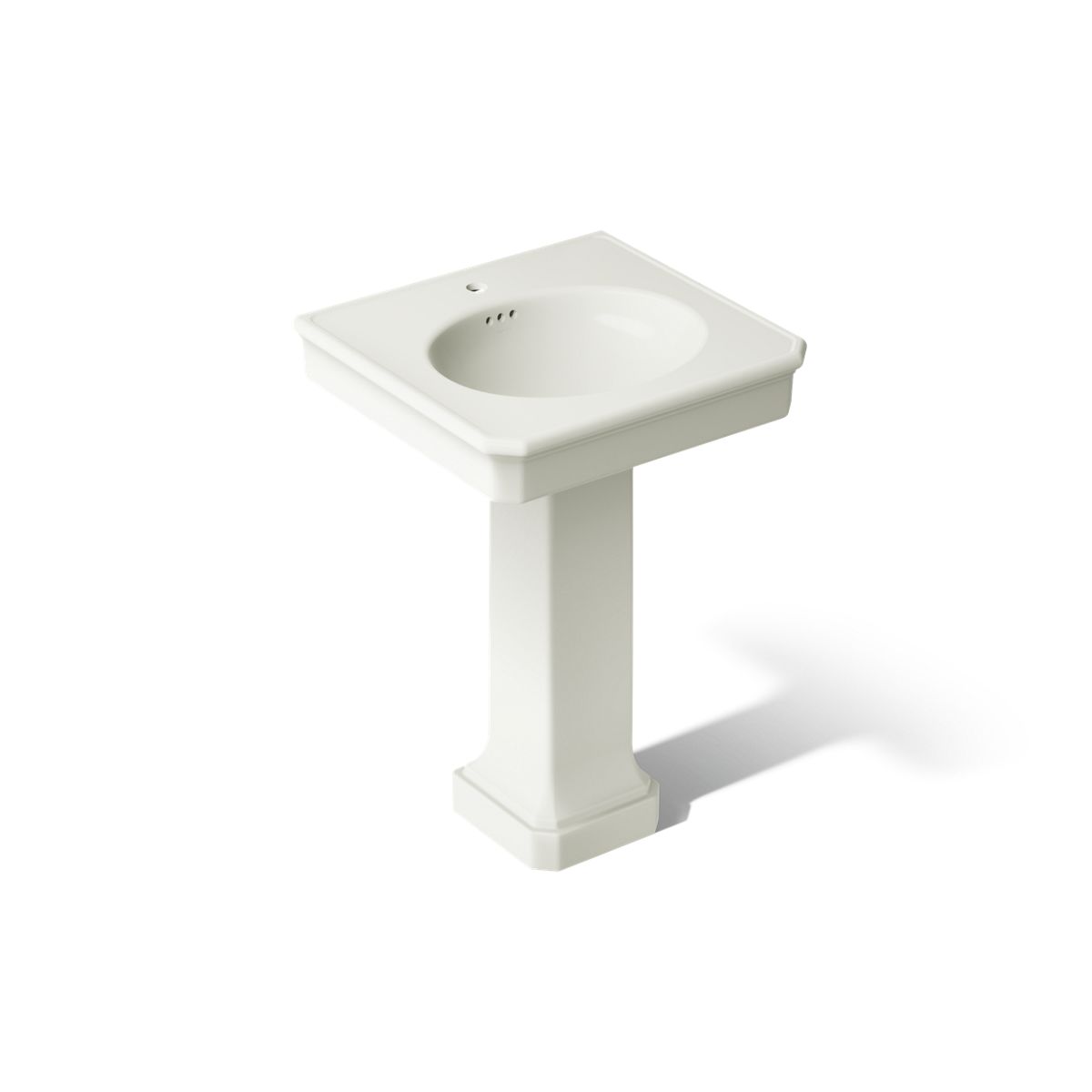 KOHLER K-38227-1 Claude 24" Rectangular Pedestal Bathroom Sink, Dune - 3/4 view of product