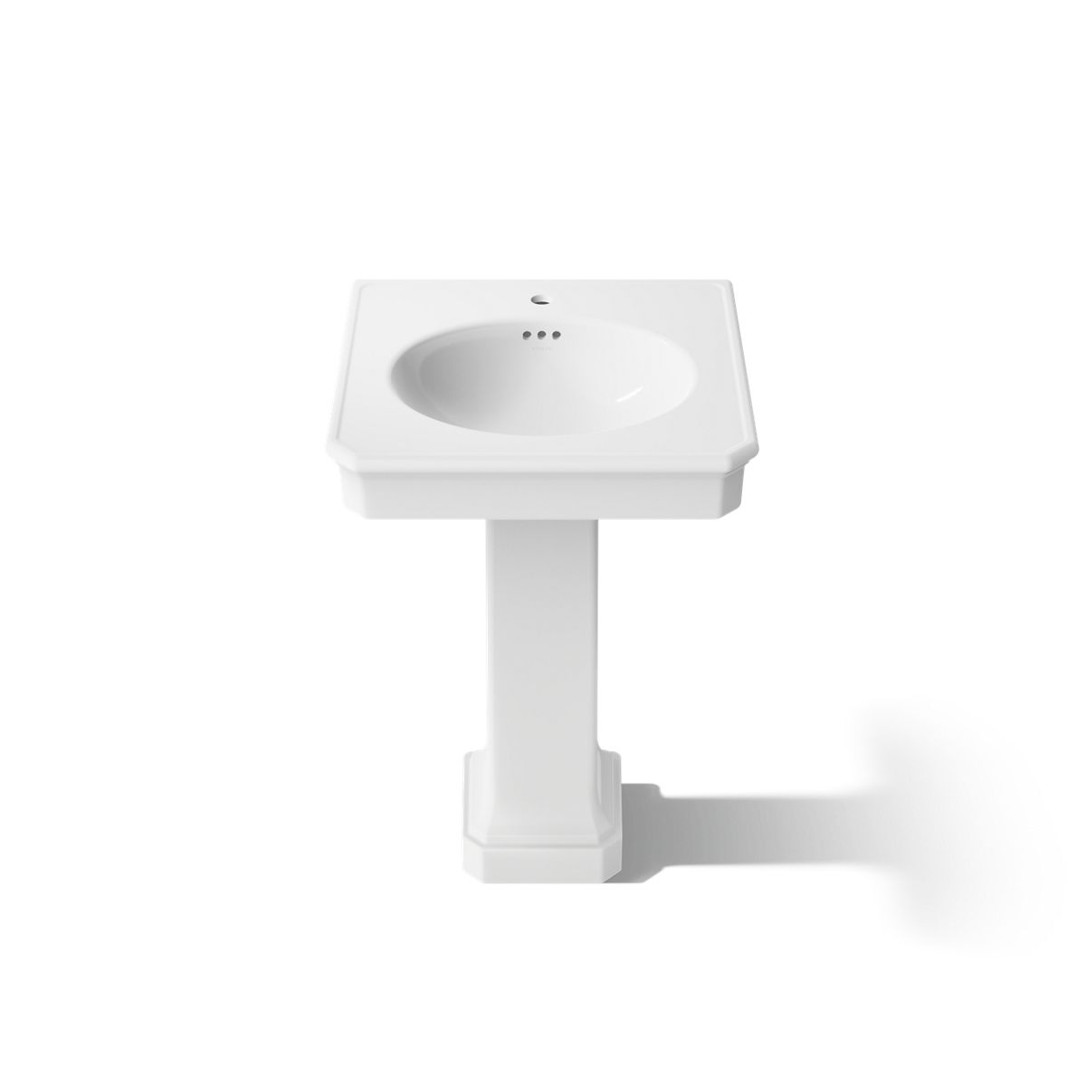 KOHLER K-38227-1 Claude 24" Rectangular Pedestal Bathroom Sink, White - Detail image of a product feature